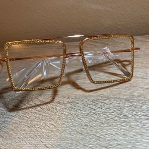 Gold Bling Women Fashion Glasses